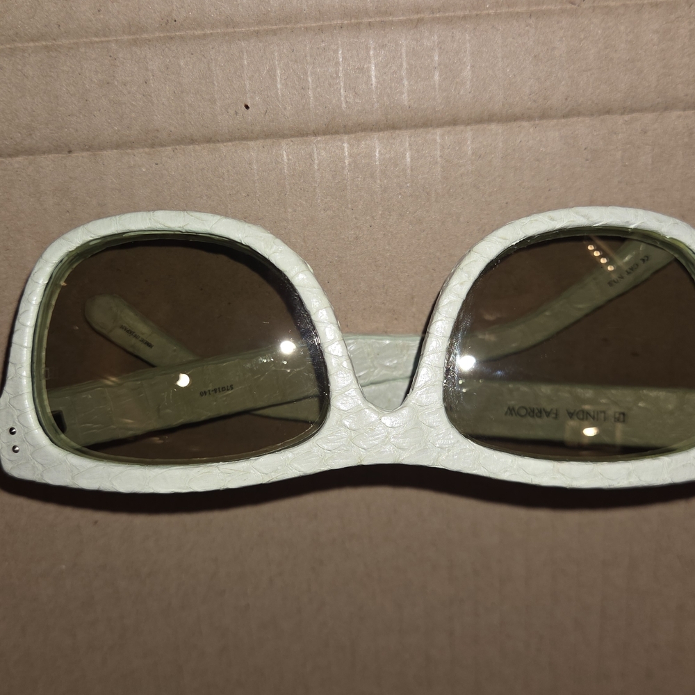 Linda Farrow Python Sunglasses Women's Light Greenish Frame Authentic Designer - Picture 5 of 16